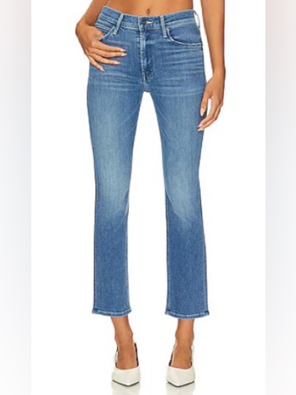 MOTHER The Hustler Ankle Fray Jeans Size 27 Wish On A Star High Rise Kick Flare